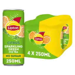 Albert Heijn Lipton Ice tea green citrus sparkling 4-pack aanbieding