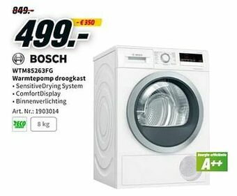 MediaMarkt Bosch wtm85263fg warmtepomp droogkast aanbieding