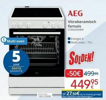 Eldi Aeg vitrokeramisch fornuis ccb6200abw aanbieding