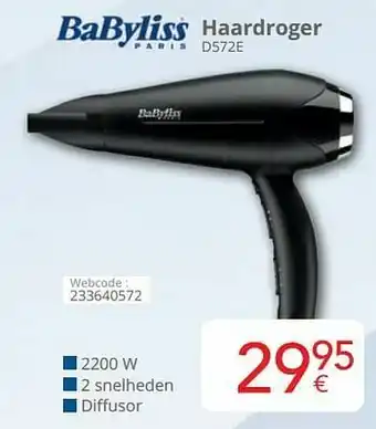 Eldi Babyliss haardroger d572e aanbieding