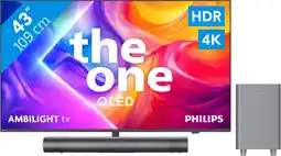 Coolblue Philips Ambilight 43'' PUS9000 QLED 4K (2025) + Philips TAB6100 aanbieding