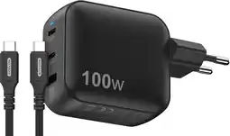 Coolblue Sitecom 100 W GaN Power Delivery Support de Charge Mural + Sitecom Câble USB-C vers USB-C 2 m aanbieding