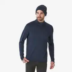 Decathlon Thermoshirt voor heren BL TOP 500 halve rits marineblauw FFS aanbieding