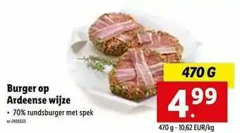 Lidl Burger op ardeense wijze aanbieding