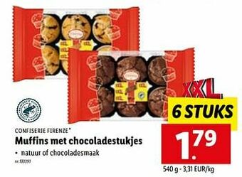 Lidl Muffins met chocoladestukjes aanbieding