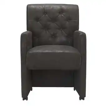 Leen Bakker Eetkamerstoel Emily - stof - antraciet - Leen Bakker aanbieding