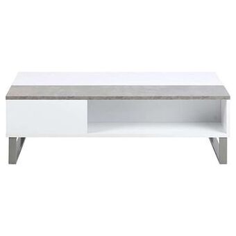 Salontafel Nordborg - wit/betonkleur - 35x110x60 cm - Leen Bakker