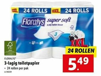 Lidl 3-lagig toiletpapier aanbieding
