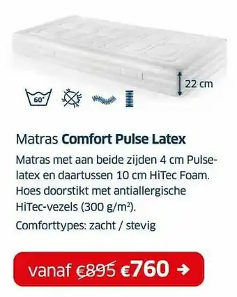Sleeplife Matras comfort pulse latex aanbieding