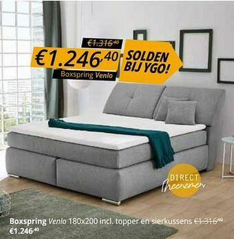 YGO Boxspring venlo aanbieding