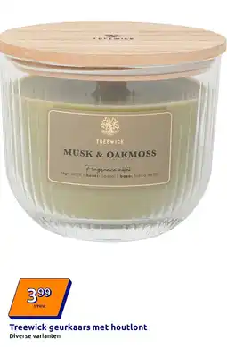 Action Treewick geurkaars met houtlont aanbieding