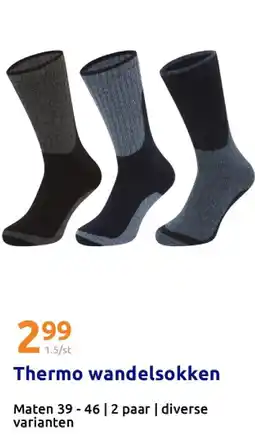 Action Thermo wandelsokken aanbieding