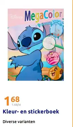 Action Kleur- en stickerboek aanbieding