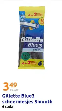 Action Gillette Blue3 scheermesjes Smooth aanbieding