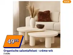 Action Organische salontafelset - crème-wit aanbieding
