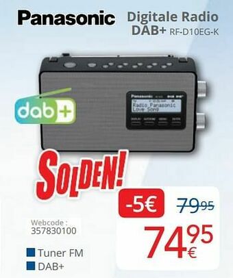 Eldi Panasonic digitale radio dab+ rf-d10eg-k aanbieding