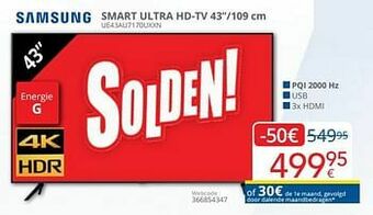 Eldi Samsung smart ultra hd-tv ue43au7170uxxn aanbieding