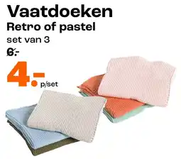 Kwantum Vaatdoeken Retro of Pastel aanbieding