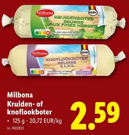 Lidl Milbona Kruiden of Knoflookboter aanbieding