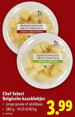 Lidl Chef Select Belgische Kaasblokjes aanbieding