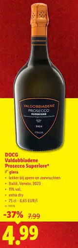 Lidl DOCG Valdobbiadene Prosecco Superiore aanbieding