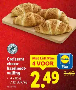 Lidl Croissant choco hazelnootvulling aanbieding