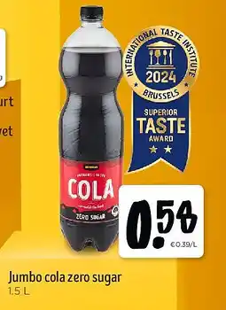 Jumbo Jumbo cola zero sugar 1.5 L aanbieding