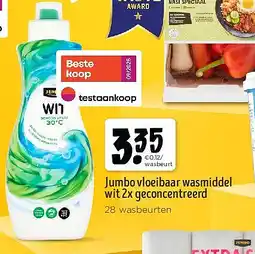 Jumbo Jumbo vloeibaar wasmiddel wit 2x geconcentreerd aanbieding