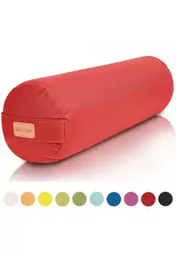 Decathlon Yoga Bolster - Rood - 65 x 20 cm - Yoga kussen - Rond aanbieding
