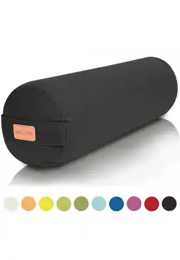 Decathlon Yoga Bolster - Zwart - 65 x 20 cm - Yoga kussen - Rond aanbieding