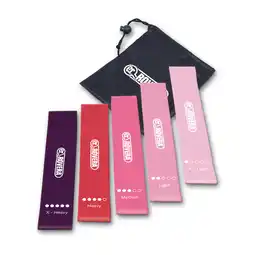 Decathlon Hip Bands Set - 5 Elastische Weerstandsbanden van Verschillende Sterkte in Latex aanbieding