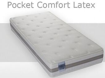 De Matrassen Gigant Matelas Jaritex à ressorts ensachés et latex coloris blanc et gris-80x190 cm-Moyen aanbieding