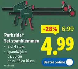 Lidl Parkside Set spanklemmen aanbieding