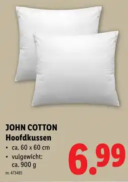 Lidl John Cotton Hoofdkussen aanbieding