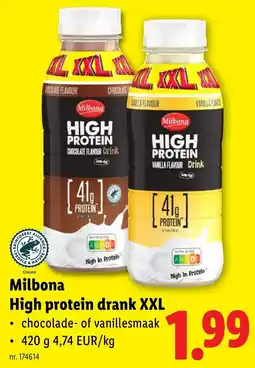 Lidl Milbona High Protein Drank XXL aanbieding