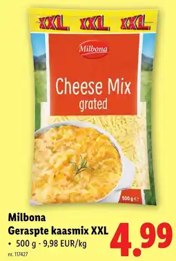 Lidl Milbona Geraspte kaasmix XXL aanbieding