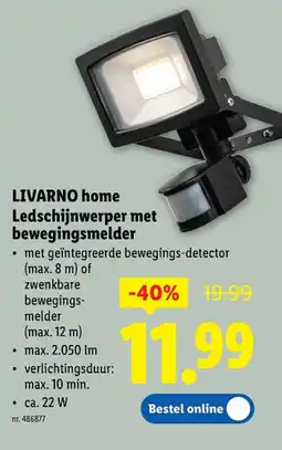 Lidl Ledschijnwerper met bewegingsmelder aanbieding