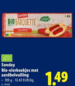 Lidl Bio-eierkoekjes met aardbeivulling aanbieding