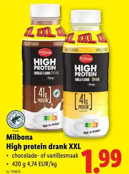 Lidl High protein drank XXL aanbieding