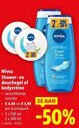 Lidl Shower- en douchegel of bodycrème aanbieding