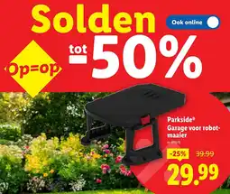 Lidl Garage voor robotmaaier aanbieding
