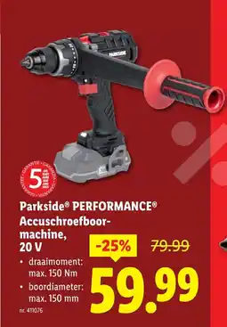 Lidl PERFORMANCE Accuschroefboormachine, 20 V aanbieding