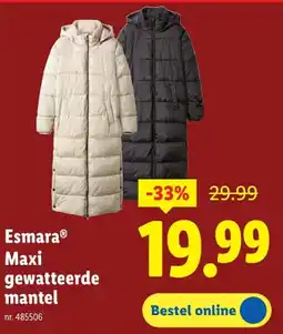 Lidl Maxi gewatteerde mantel aanbieding