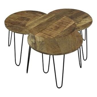 Leen Bakker HSM Collection salontafel Eros (4 stuks) - naturelkleur/zwart - Leen Bakker aanbieding
