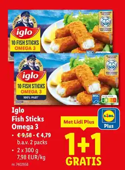 Lidl Iglo Fish Sticks Omega 3 aanbieding