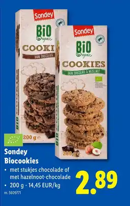 Lidl Sondey Biocookies aanbieding