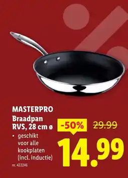 Lidl Masterpro braadpan RVS aanbieding