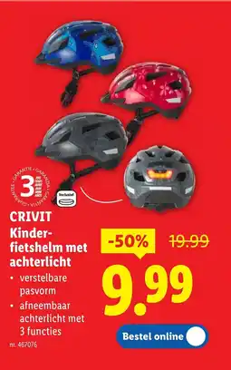 Lidl Crivit kinder- fietshelm met achterlicht aanbieding