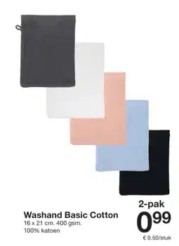 Zeeman Washand Basic Cotton aanbieding