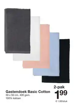 Zeeman Gastendoek Basic Cotton aanbieding
